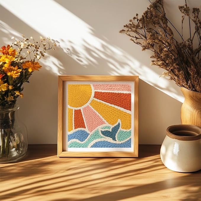 Doodlream Bohemian Sun and Ocean DIY Punch Needle Embroidery Kit - Image 6