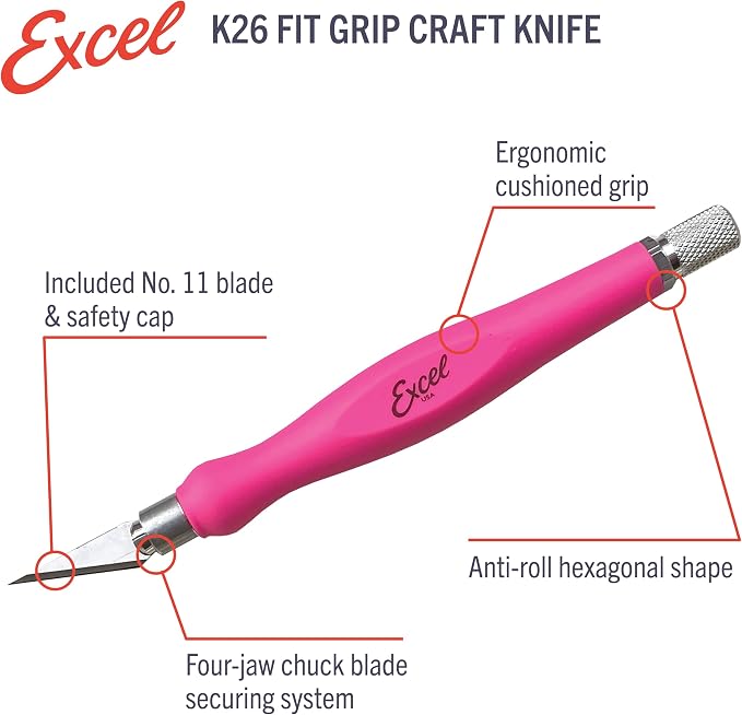Excel Blades Fit Grip Craft Knife, #11 Blade, Rubber Grip, USA Made - Image 6