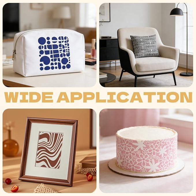 20 Pcs Stencils for Painting Mixed Size Abstract Texture Stencils Geometric - Image 7