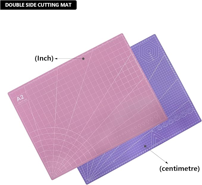 23" x 17" Self Healing PVC Cutting Mat, A2-Pink or Purple | Large, Double Sided - Image 4