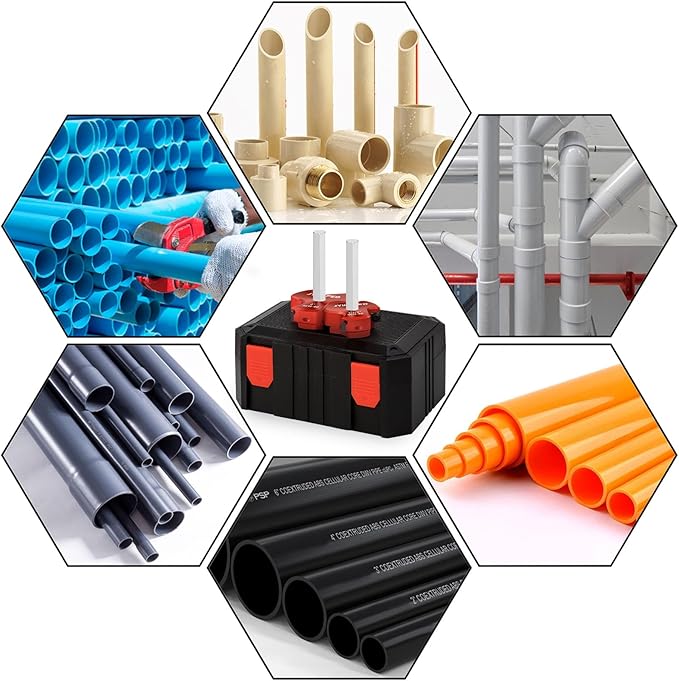 3 Blade PVC Pipe Reamer Kit 1-1/2 inch & 2 Inch,2Pcs Plastic Pipe PVC Reamer Kit Plumbing Tool Socket Saver Fitting Saver for Sch.40 CPVC ABS Socket Hub,with 3/8-Inch Hex Shaft,Fit Standard 1/2" Drill