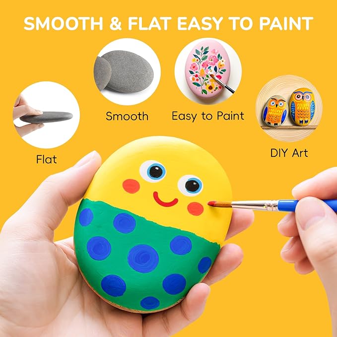 Simetufy 20 Pcs 3.3-4.5'' Large River Rocks - Image 4