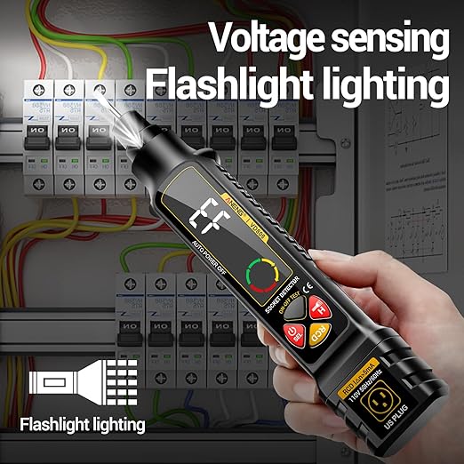 Multimeter with Outlet Receptacle Detector Measures Dual Range AC 2-440V,50Hz-60Hz Live/Neutral Wire Tester,Voltage,Current,Resistance,Continuity,Breakpoint Finder,Circuit Polarity Wall Plug Tool