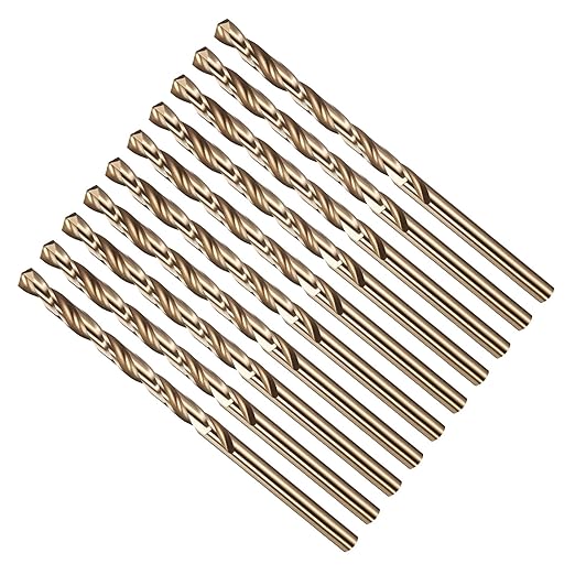 Drill Bit, #17 Cutting Diameter, 4341 HSS Gold Finish 135° Cutting Angle Number Jobber Bits - (Applications: for Drilling Soft Metal Plastic Wood), 10-Pieces