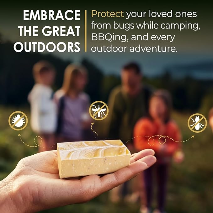 Ain't Buggin Me Citronella Soap - Natural Handmade Soap Made with Pure Citronella, Eucalyptus and Lemongrass Essential Oils - A Must-have for Camping and Outdoor Activities (5pk)