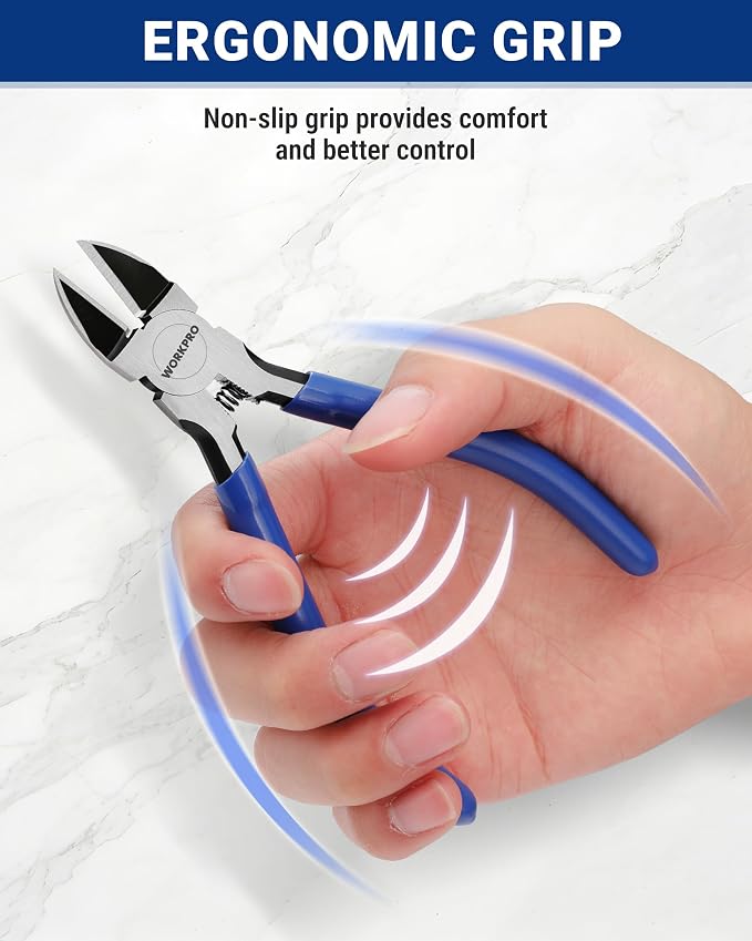 WORKPRO 6 Pack Wire Cutters, 6 Inch Precision Flush Cutters, Spring Loaded Side - Image 5