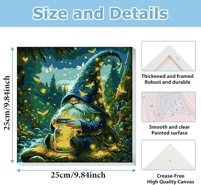 hkejoi Gnome Paint by Numbers Kit - Image 3