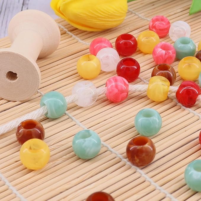 100pcs 14mm Acrylic Mix Color Pop Spring Beads Large Holle - Image 2