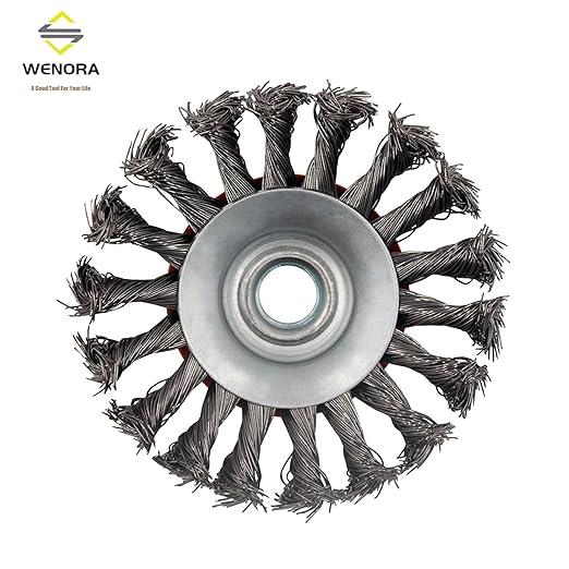 Wire Wheel for 4 1/2 Angle Grinder, 2 Pack 4 Inch Twist Knotted Wire Wheel for Grinders, with 5/8 Inch-11 Threaded Arbor, Angle Grinder Wire Wheel for Heavy&Light Duty Work