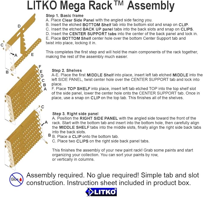 LITKO Paint Rack | Holds 108 18mL Dropper Bottles | Wall Mount | Workbench | - Image 8