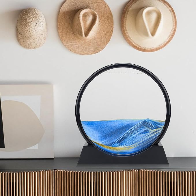 Coitak Moving Sand Art Picture, Round Glass Dynamic Sand Picture, Desktop Sand - Image 6
