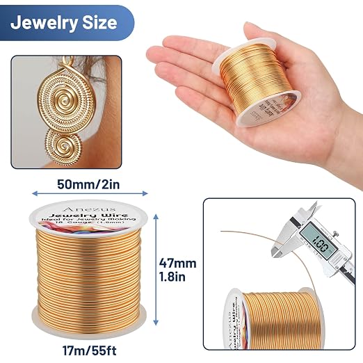 Anezus 18 Gauge Jewelry Wire for Jewelry Making, Tarnish Resistant Copper - Image 2