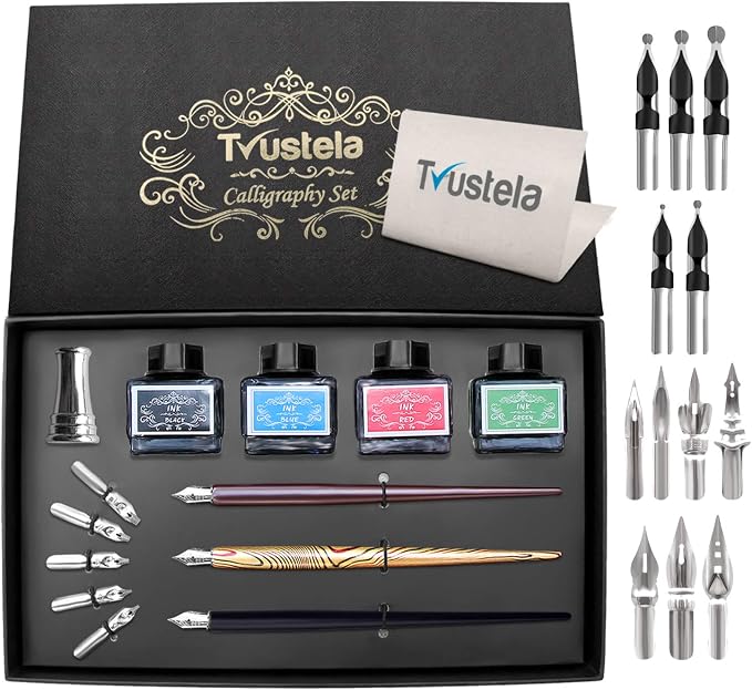 Calligraphy Set For Beginners, 3 Calligraphy Pens, 4 Ink Bottle 15ml, 20 - Image 9