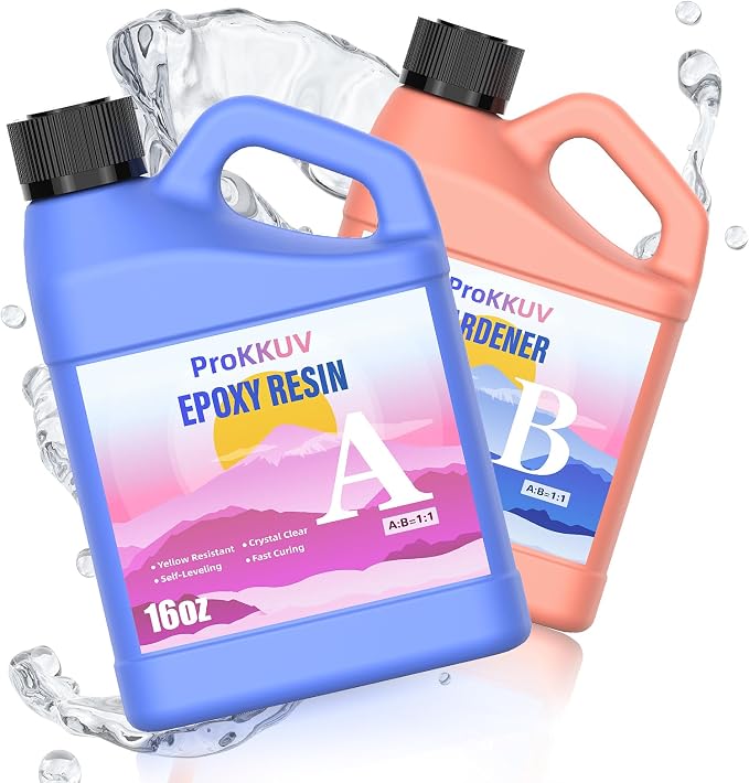 Epoxy Resin Kit, 32OZ Crystal Clear Resin Epoxy, Bubble Free, No Yellowing by Unknown