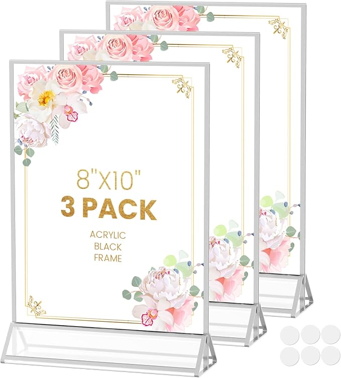 8X10 Sliver Picture Frames Acrylic Sign Holder Double-Sided Acrylic Frame by AcrylicSignHolderMahjongRacks%EF%BC%8CMahjongBags