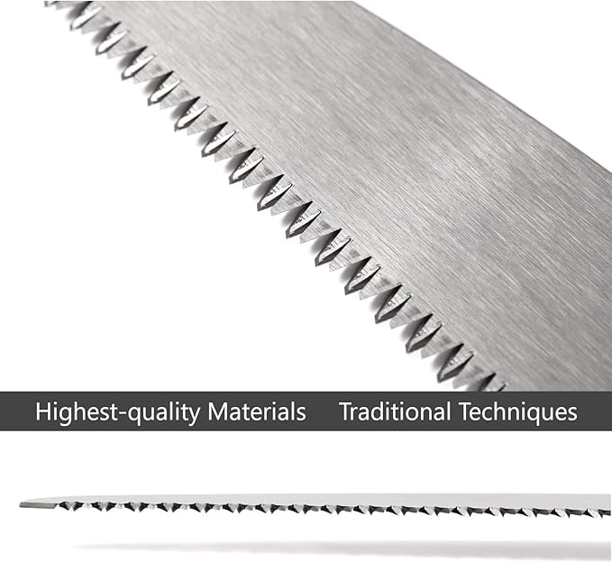 Japanese Pull Saw for Woodworking and Wood Craftsmanship, Long Handle with Precision Blade and Cutting Power, Heavy Duty Steel, Angled Positioning
