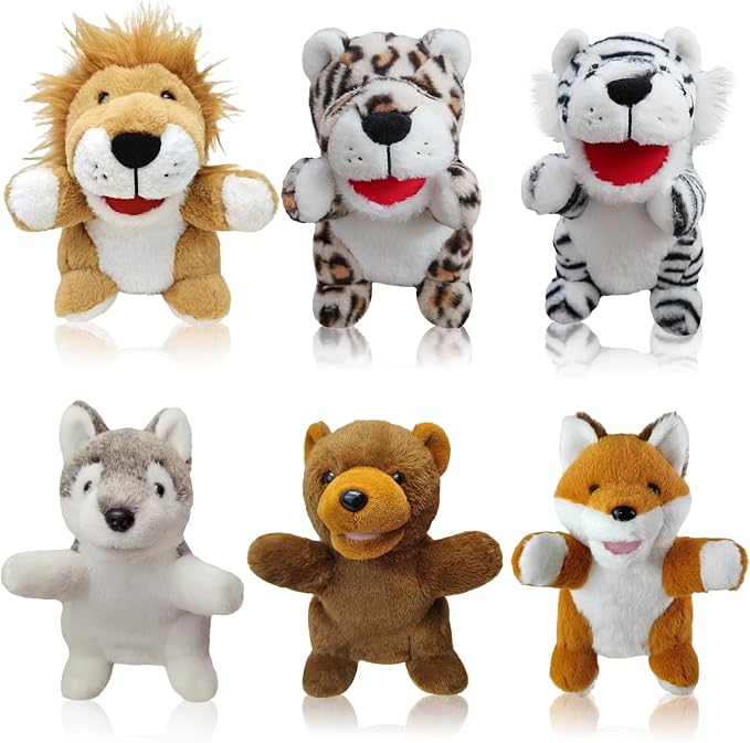 6 Pcs Animal Hand Puppets for Kids by Unknown