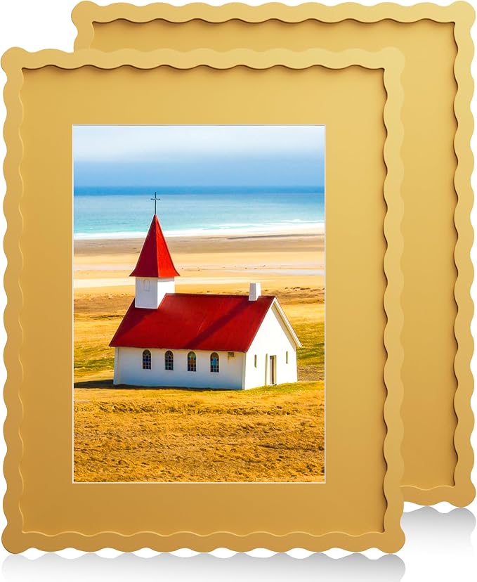 11x14 Wavy Picture Frame With Mat by Unknown