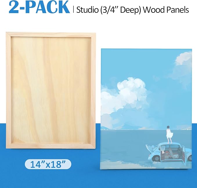 Falling in Art 2 Pack 14x18 Unfinished Birch Wood Panels Kit - Image 6