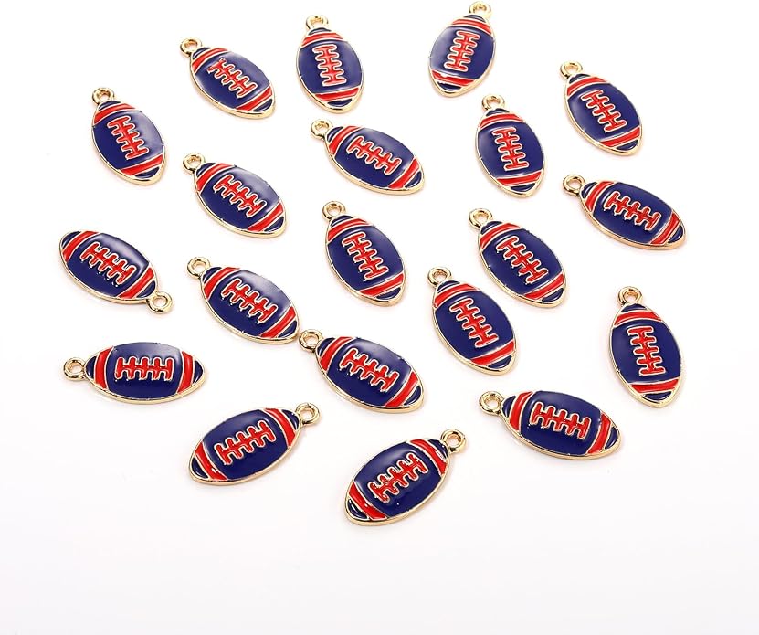 20PCS Sports Charms Enamel Basketball Baseball Pendant Charms - Image 5