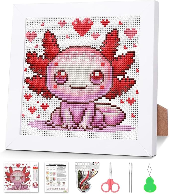 VIGEGU Cross Stitch Kits for Beginners, Salamander Stamped Cross Stitch for by VIGEGU