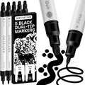 ARTISTRO 5 Black Dual-Tip Acrylic Paint Markers – Paint Pens Set by ARTISTRO
