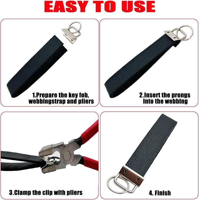 Key Fob Hardware Set, 4 Color（Gold Silver Black Bronze）, 1 Inch, Lanyard - Image 6