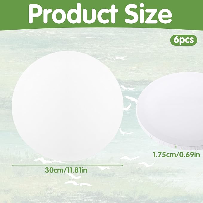 6 Pack 12 Inch Round Canvas Panels - Image 2