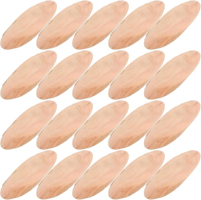 Natural Driftwood Pieces Oval 20 Pcs 3.07X1.06 Inch Rustic Wood Discs by DIYEAH