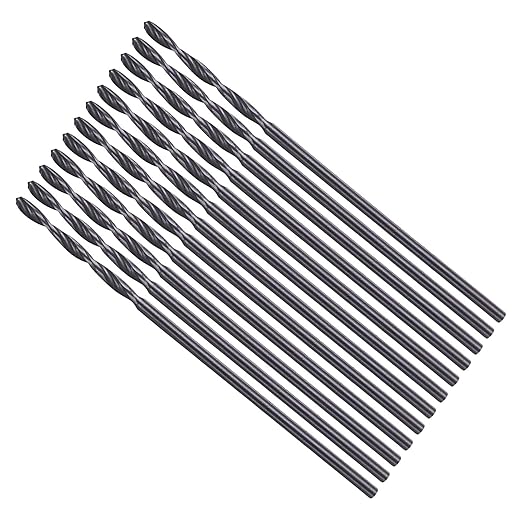 Drill Bit, 0.5mm Cutting Diameter, 4241 HSS Nitriding Black 118° Cutting Angle Versatile Jobber Bits - (Applications: for Drilling Plastic Wood Soft Metal), 12-Pieces