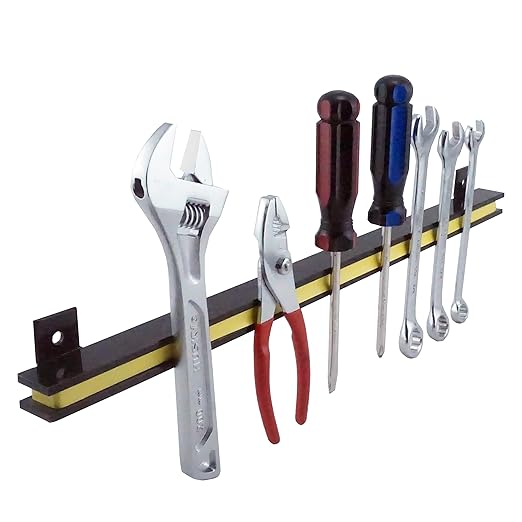 Master Magnetics 18" Magnetic Bar Tool Organizer - Easy to Install Magnet Storage Holder for House, Garage, Shed, or Job Site - Black Powder Coat