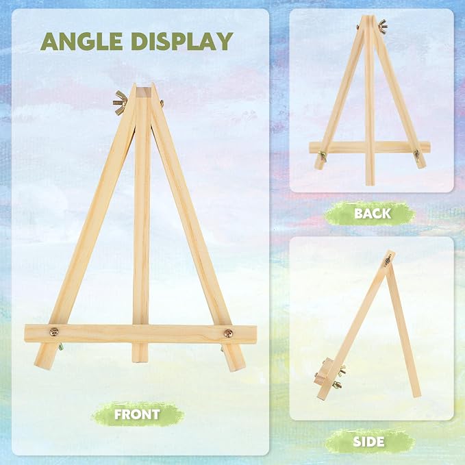 8 Pack 9 Inch Easel for Painting, Wooden Easel Stand for Sign Table Top Small - Image 5