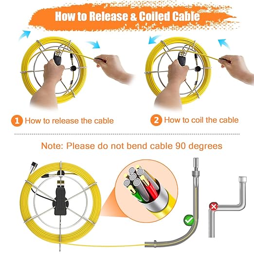 Anysun Sewer Camera with Locator, Pipe Camera with 512Hz Sonde Transmitter and Receiver, IP68 Waterproof Industrial Plumbing Endoscope Drain Snake Cam with 7" LCD Monitor, 8G SD Card (165Ft/50M Cable)