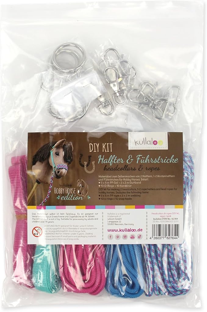 kullaloo DIY Hobby Horse Halter Kit Make Stick Horse Head Collars, Rope Halters - Image 9