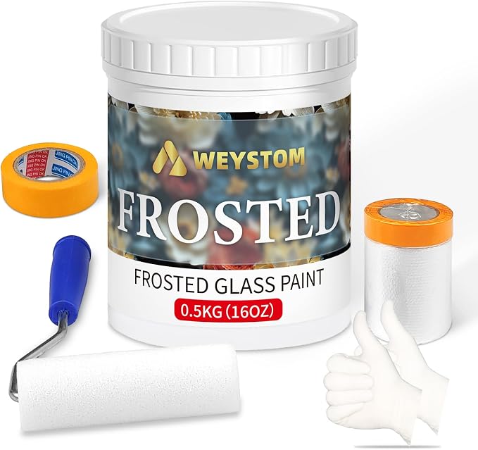 Frosted Glass Paint Kit - 16OZ Privacy Glass Paint by WEYSTOM