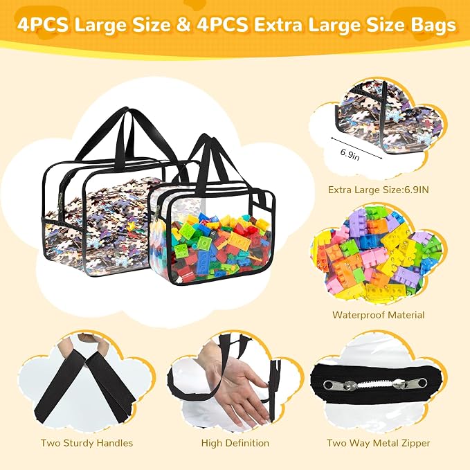 8 Packs Large Toy Storage Bags - Image 3