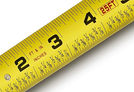 Benchmark - 3 Pack - 25 ft Tape Measures - Easy to Read Fractions to 1/8th inch - Magnetic Tip - Thumb and Quick Lock - Autowind - Belt Clip - Orange/Red