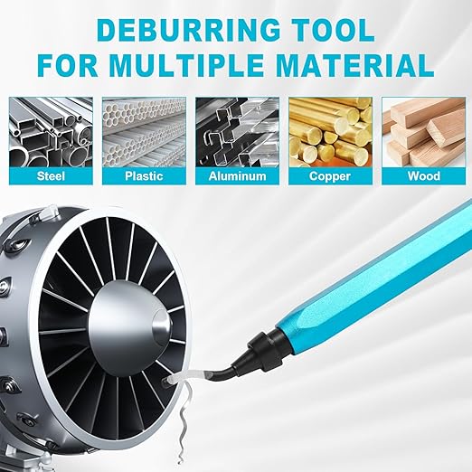 Deburring Tool Set with 11pcs High Speed Steel Swivel Blades, Deburring Tool 3D Printing Burr Removal Blades, Deburring Tools for Metal, Resin, PVC Pipes, Copper, Plastic, Aluminum