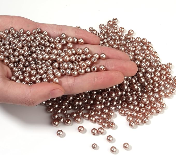 1500pcs Coffee 5mm Pearl Beads by chuyau