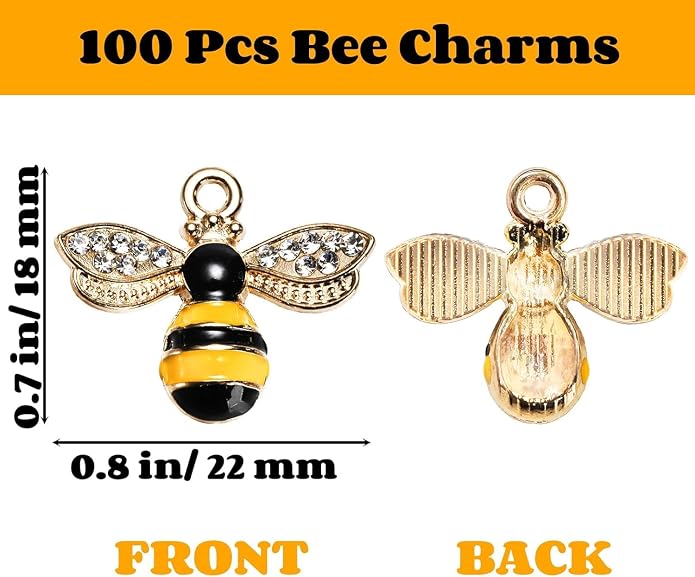 Youeon 100 Pcs Cute Metal Bee Charms - Image 2