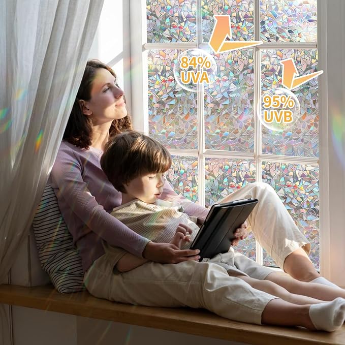 Bloss 3D Window Film Decorative Window Films Stained Glass Film Static Cling - Image 2
