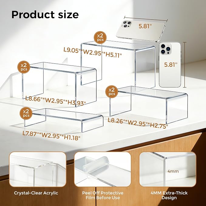 Acrylic Display Risers 8 Pcs - Image 2