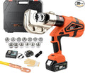 Electric Hydraulic Crimping Tool, Battery Cable Crimper Tool, 12 Ton Wire Crimpers Electrical, Crimping Rang 8AWG-800MCM(10-400m²) and Electrical Crimping Tool 13 Pairs of Dies (JGS-400S)