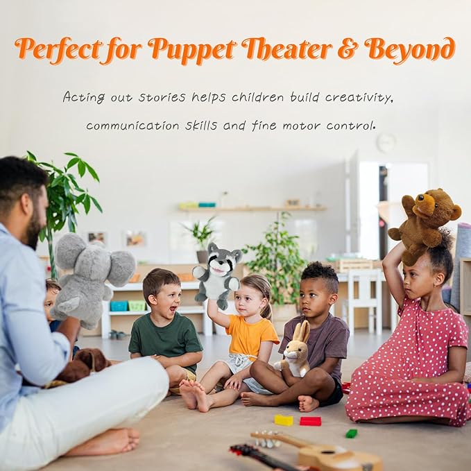6 Pcs Animal Hand Puppets for Kids - Image 4