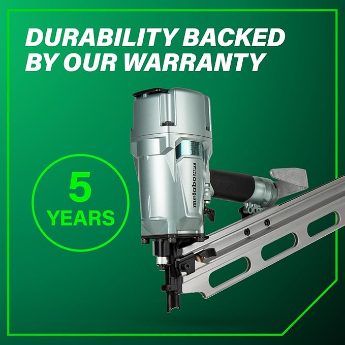 Metabo HPT Framing Nailer | High Grade Aluminum Magazine | Tool-less Depth Adjustment | Pneumatic | Framing Nails 2-Inch to 3-1/4-Inch | Rafter Hook | NR83A5(Y)
