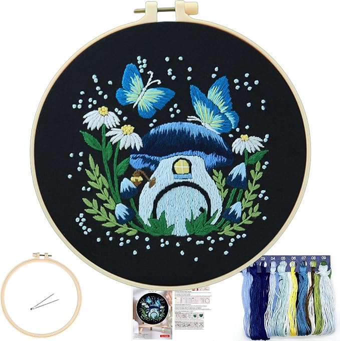 FONNUY Crewel Embroidery Kit for Beginners, Pre-Stamped Pattern Kits for Adults by FONNUY