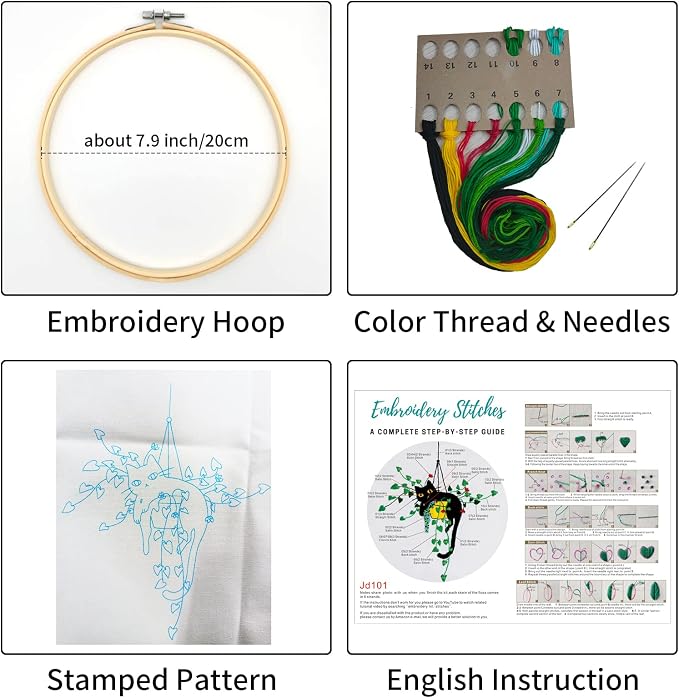 Louise Maelys Stamped Cat Embroidery Kit - Image 2