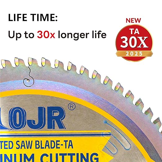 Aluminum Cutting Circular Saw Blade, Medium Aluminum,The Cutting Head uses a Special Anti-Heat Sticking Coating with high Finish and Long Life,NFM 9 inch 80-Tooth 1" -TA