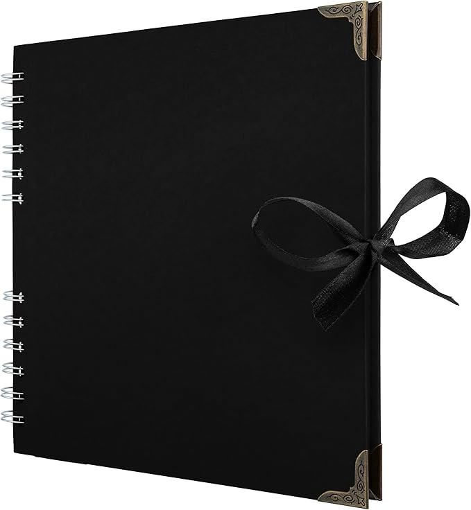 Bstorify Scrapbook Album 60 Pages Black Thick 250gsm Kraft Paper, Corner by Bstorify