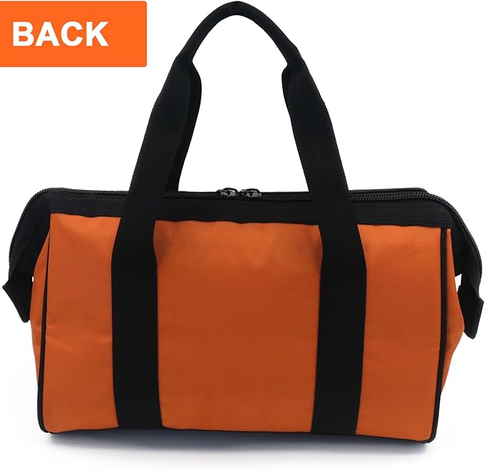 Tool Bag 13 Inch Waterproof Orange Tool Organizer with Wide Mouth for Power Tools and Hand Tools Oxford Cloth Fabric(3 pockets)